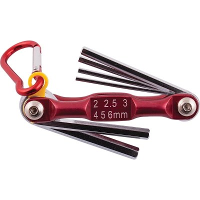 Tork Craft Folding Key Set Hex 2-2.5-3-4-5-6 Red Chrome Plated Tork Craft Folding Key Set Hex 2-2.5-3-4-5-6 Red Chrome Plated