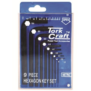Tork Craft Hex Key Set 9 Piece 1.5-10mm Cr-V In Plastic Case Tork Craft Hex Key Set 9 Piece 1.5-10mm Cr-V In Plastic Case
