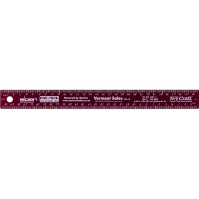 Tork Craft 300mm Cork Backed Stainless Steel Ruler Red Tork Craft 300mm Cork Backed Stainless Steel Ruler Red