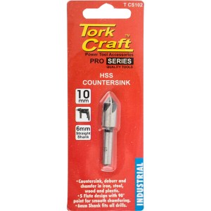 Tork Craft Countersink HSS 10mm 90Deg. 5Flute 3/8 Tork Craft Countersink HSS 10mm 90Deg. 5Flute 3/8