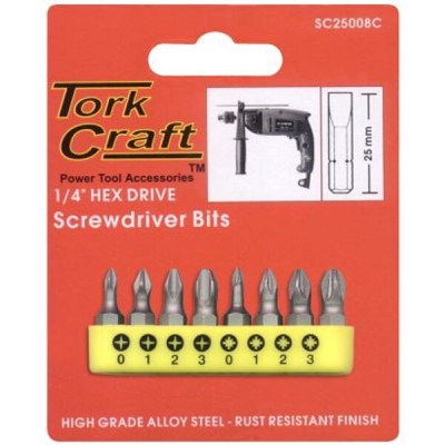 Tork Craft S/D Ins.Bit Set Ph/Pz 8 Piece Tork Craft S/D Ins.Bit Set Ph/Pz 8 Piece