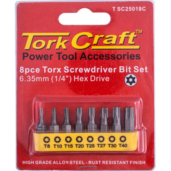 Tork Craft S/D Torx Tamp.Res. Bit Set 8 Piece Tork Craft S/D Torx Tamp.Res. Bit Set 8 Piece