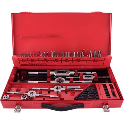 Tork Craft Tap & Die Set 44 Piece 3-12mm HSS In Metal Case Tork Craft Tap & Die Set 44 Piece 3-12mm HSS In Metal Case