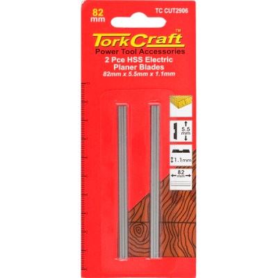 Tork Craft Planer Blades 82mm x 5.5mm x 1.1mm HSS Insert 2 Piece Tork Craft Planer Blades 82mm x 5.5mm x 1.1mm HSS Insert 2 Piece