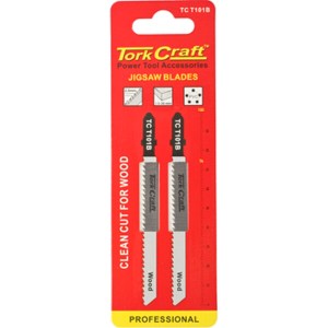 Tork Craft T-Shank Jigsaw Blade for Wood 2.5mm 10Tpi 100mm 2 Piece Tork Craft T-Shank Jigsaw Blade for Wood 2.5mm 10Tpi 100mm 2 Piece