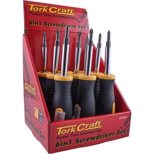 Tork Craft Screwdriver 6 In 1 Crv Bits Per Box Of 9 Tork Craft Screwdriver 6 In 1 Crv Bits Per Box Of 9