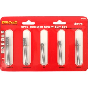 Tork Craft Rotary Burr Set 5 Piece Asstd 8mm Dia Tungsten Tork Craft Rotary Burr Set 5 Piece Asstd 8mm Dia Tungsten