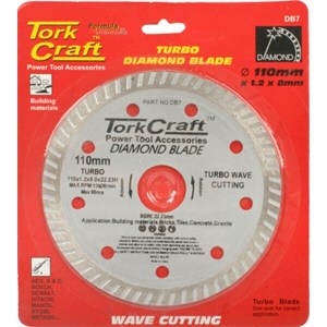 Tork Craft Diamond Blade Turbo 1.2mm X 110mm X 8mm X 22.2 Slim Line Cut Professio Tork Craft Diamond Blade Turbo 1.2mm X 110mm X 8mm X 22.2 Slim Line Cut Professio