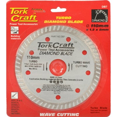 Tork Craft Diamond Blade Turbo 1.2mm X 110mm X 8mm X 22.2 Slim Line Cut Professio Tork Craft Diamond Blade Turbo 1.2mm X 110mm X 8mm X 22.2 Slim Line Cut Professio