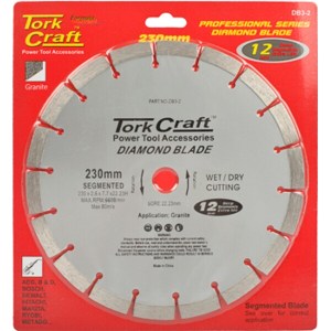 Tork Craft Diamond Blade Segmented 230mm For Granite 12mm Deep Segments Tork Craft Diamond Blade Segmented 230mm For Granite 12mm Deep Segments