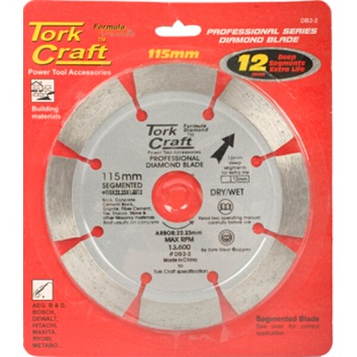 Tork Craft Diamond Blade Segmented 115mm With 12mm Segments Tork Craft Diamond Blade Segmented 115mm With 12mm Segments