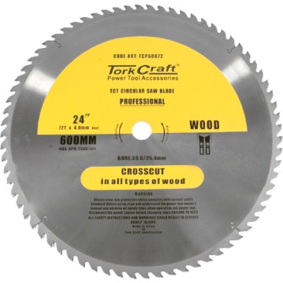 Tork Craft TCT Saw Blade Rip & Cross 600X72T 40/30/25.4/20/16 Tork Craft TCT Saw Blade Rip & Cross 600X72T 40/30/25.4/20/16