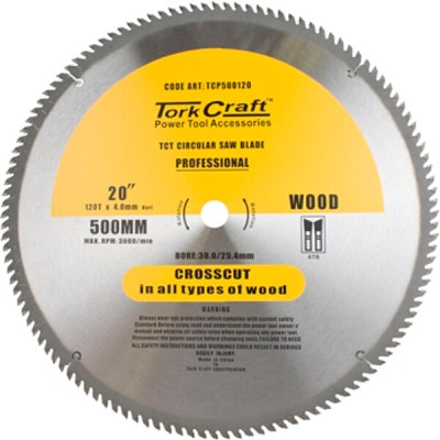Tork Craft Blade Contractor 500 X 120T 30/1 Circular Saw TCT Tork Craft Blade Contractor 500 X 120T 30/1 Circular Saw TCT