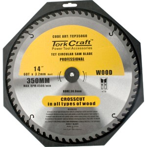 Tork Craft Blade Contractor 350 X 60T 30 Circular Saw TCT Tork Craft Blade Contractor 350 X 60T 30 Circular Saw TCT