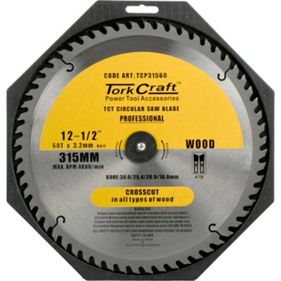 Tork Craft Blade Contractor 315 X 60T 30/1/20/16 Circular Saw TCT Tork Craft Blade Contractor 315 X 60T 30/1/20/16 Circular Saw TCT
