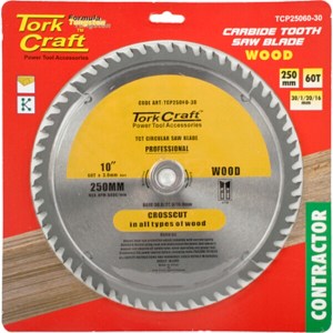 Tork Craft Blade Contractor 250 X 60T 30/20/16 Circular Saw TCT Tork Craft Blade Contractor 250 X 60T 30/20/16 Circular Saw TCT