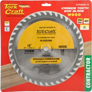 Tork Craft Blade Contractor 250 X 40T 16mm Circular Saw TCT Tork Craft Blade Contractor 250 X 40T 16mm Circular Saw TCT