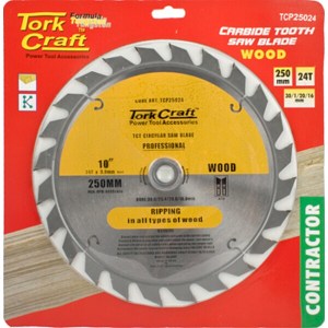 Tork Craft Blade Contractor 250 X 24T 30/16 Circular Saw TCT Tork Craft Blade Contractor 250 X 24T 30/16 Circular Saw TCT