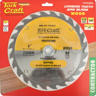Tork Craft Blade Contractor 230X24T 30/1/2 Circular Saw TCT Tork Craft Blade Contractor 230X24T 30/1/2 Circular Saw TCT