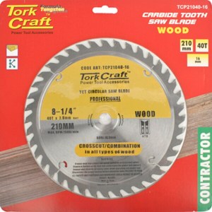 Tork Craft Blade Contractor 210 X 40T-16mm Circular Saw TCT Tork Craft Blade Contractor 210 X 40T-16mm Circular Saw TCT