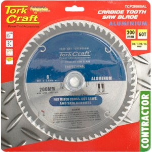 Tork Craft Blade Contactor Alum 200 X 60T 30/20/16 Circular Saw TCT Tork Craft Blade Contactor Alum 200 X 60T 30/20/16 Circular Saw TCT