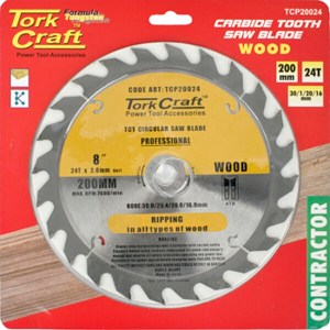 Tork Craft Blade Contractor 200 X 24T 30/1/20/16 Circular Saw TCT Tork Craft Blade Contractor 200 X 24T 30/1/20/16 Circular Saw TCT