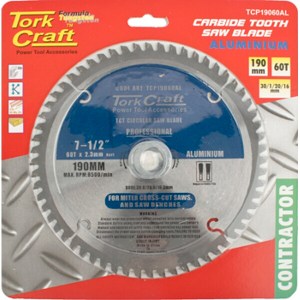 Tork Craft Blade Contractor Alum 190 X 60T 30/20/16 Circular Saw TCT Tork Craft Blade Contractor Alum 190 X 60T 30/20/16 Circular Saw TCT