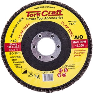 Tork Craft Flap Sanding Disc 115mm 40Grit Tork Craft Flap Sanding Disc 115mm 40Grit