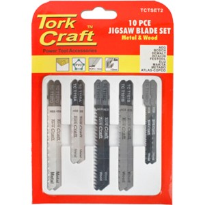 Tork Craft Jigsaw Blade Set 10 Pce For Metal & Wood T – Shank Tork Craft Jigsaw Blade Set 10 Pce For Metal & Wood T – Shank
