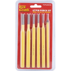 Tork Craft Tork Craft Pin Punch Set 6Pc – 1.5, 3, 4, 5, 6, 8mm Yellow Tork Craft Tork Craft Pin Punch Set 6Pc – 1.5, 3, 4, 5, 6, 8mm Yellow