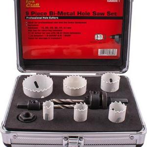 Holesaw Set 9pc In Alum Case Bi-Metal 16 20 25 32 40 51mm Holesaw Set 9pc In Alum Case Bi-Metal 16 20 25 32 40 51mm