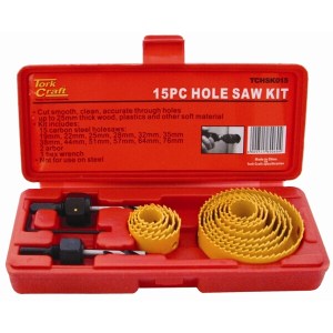 Tork Craft Hole Saw Set 15Pce In Case Carbon Steel Tork Craft Hole Saw Set 15Pce In Case Carbon Steel