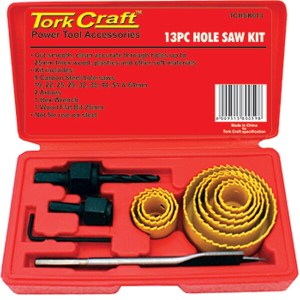 Tork Craft Holesaw Set 13Pce In Case Carbon Steel Tork Craft Holesaw Set 13Pce In Case Carbon Steel