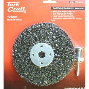 Tork Craft Face Off Disc And Arbor 125mm Carded For Drill Tork Craft Face Off Disc And Arbor 125mm Carded For Drill