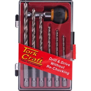 Tork Craft Hex Shank Drill Set 7Pce With Quick Change Adaptor Set 7Pce Tork Craft Hex Shank Drill Set 7Pce With Quick Change Adaptor Set 7Pce