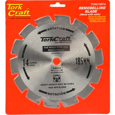 Tork Craft Blade TCT Nail Cutting 185X14T 20-16mm Tork Craft Blade TCT Nail Cutting 185X14T 20-16mm