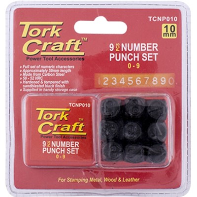 Tork Craft Number Punch Set 10mm (0-9mm) Black Finish Tork Craft Number Punch Set 10mm (0-9mm) Black Finish