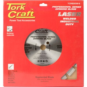 Tork Craft Diamond Blade 350X25.4mm Asphalt Laser Welded Segmented Tar Tork Craft Diamond Blade 350X25.4mm Asphalt Laser Welded Segmented Tar