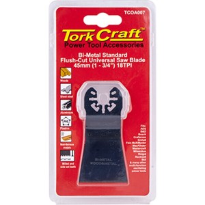 Tork Craft Quick Change Flush Cut Universal Saw Blade 45mm(1-3/4″)18Tpi Tork Craft Quick Change Flush Cut Universal Saw Blade 45mm(1-3/4″)18Tpi