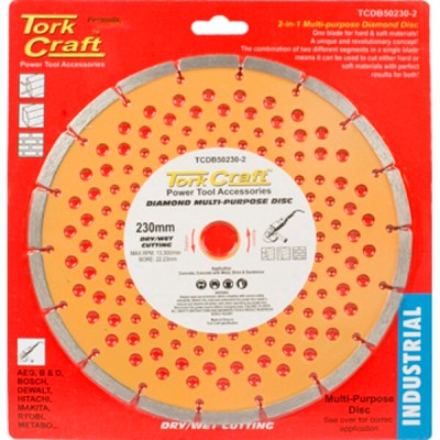 Tork Craft Diamond Blade Multi Purp.Segm.230mm Hard & Soft Mat. Tork Craft Diamond Blade Multi Purp.Segm.230mm Hard & Soft Mat.