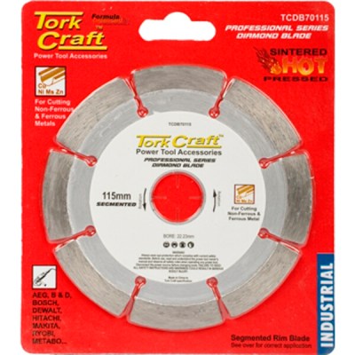 Tork Craft Diamond Blade Seg.115 X 22.23mm For Metal Cutting Tork Craft Diamond Blade Seg.115 X 22.23mm For Metal Cutting