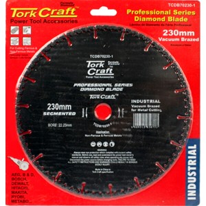 Tork Craft Diamond Blade Seg.230X22.23mm Vacuum Brazed Metal Cutting Tork Craft Diamond Blade Seg.230X22.23mm Vacuum Brazed Metal Cutting