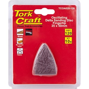 Tork Craft Oscillating Sandpaper A/O 35X50mm 10Pc Fingertip 120Grit Tork Craft Oscillating Sandpaper A/O 35X50mm 10Pc Fingertip 120Grit
