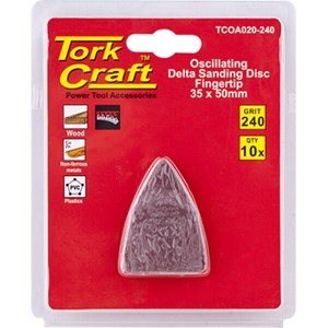 Tork Craft Oscillating Sandpaper A/O 35X50mm 10Pc Fingertip 240Grit Tork Craft Oscillating Sandpaper A/O 35X50mm 10Pc Fingertip 240Grit