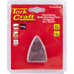 Tork Craft Oscillating Sandpaper A/O 35X50mm 10Pc Fingertip 80Grit Tork Craft Oscillating Sandpaper A/O 35X50mm 10Pc Fingertip 80Grit