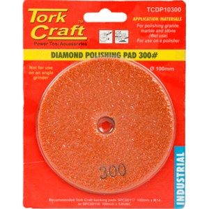 Tork Craft 100mm Diamond Wet Polishing Pad 300 Grit Orange Tork Craft 100mm Diamond Wet Polishing Pad 300 Grit Orange
