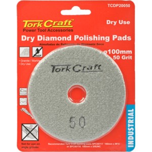 Tork Craft 100mm Diamond Polishing Pad 50 Grit Dry Use Tork Craft 100mm Diamond Polishing Pad 50 Grit Dry Use