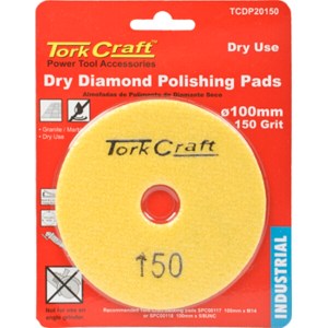 Tork Craft 100mm Diamond Polishing Pad 150 Grit Dry Use Tork Craft 100mm Diamond Polishing Pad 150 Grit Dry Use