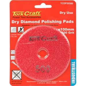 Tork Craft 100mm Diamond Polishing Pad 500 Grit Dry Use Tork Craft 100mm Diamond Polishing Pad 500 Grit Dry Use