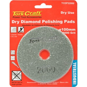 Tork Craft 100mm Diamond Polishing Pad 2000 Grit Dry Use Tork Craft 100mm Diamond Polishing Pad 2000 Grit Dry Use